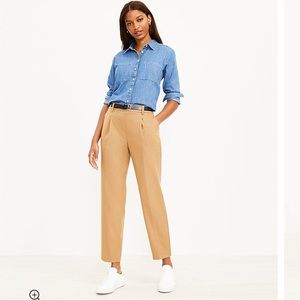 LOFT Pull On Taper Pants in Brushed Flannel NWT